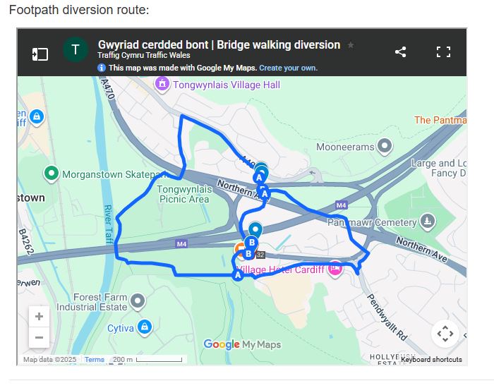 Footbridge Closure diversion route